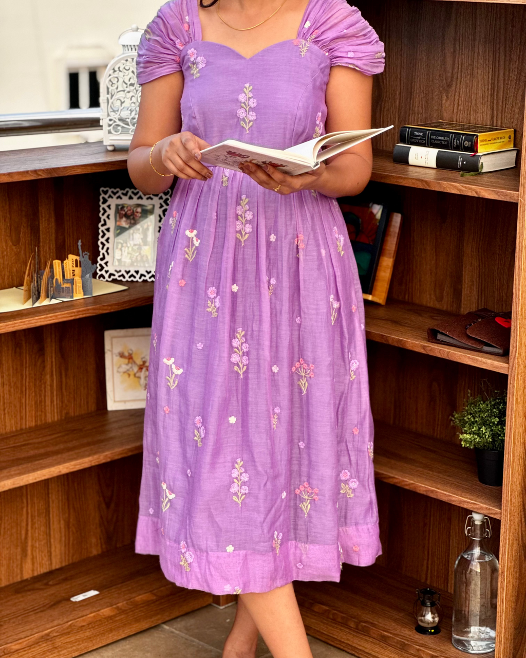 Kavya – Purple Chanderi Dress