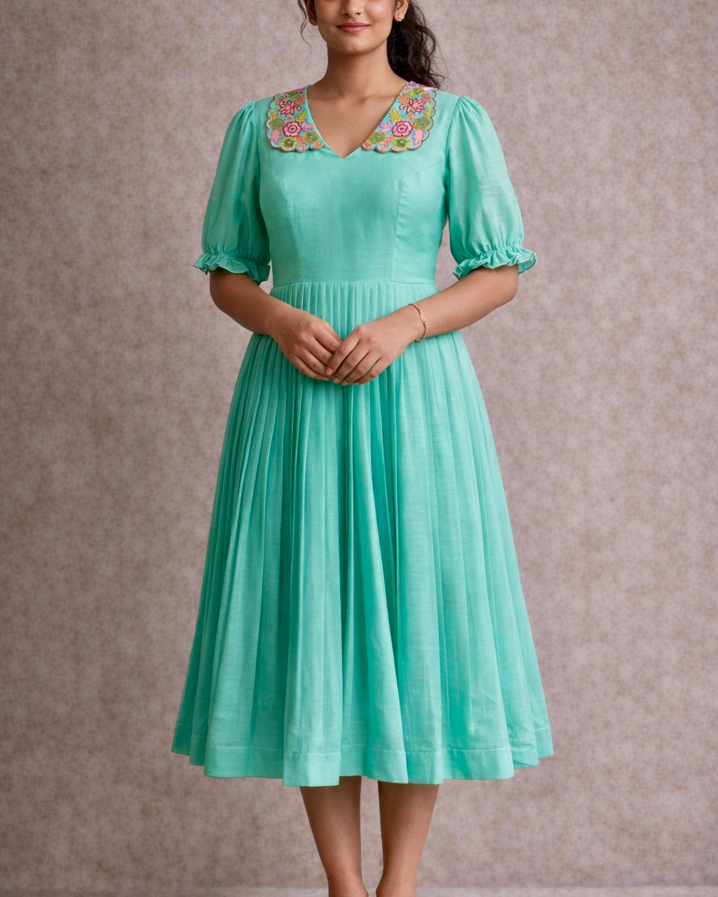 Mint Pleated Dress